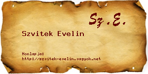 Szvitek Evelin névjegykártya